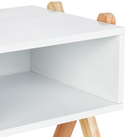 Detský nočný stolík Relaxdays X-Design, biely/prírodný, 42x34x30 cm, drevo a MDF, komoda do detskej izby 5