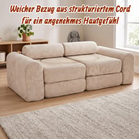 Detská modulárna hracia pohovka Relaxdays, 10-dielna, mäkké stavebnicové bloky, béžová 4