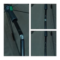 Umbrelă de pescuit Relaxdays cu perete lateral, impermeabilă, mecanism de înclinare, țăruși și geantă, umbrelă-cort pentru pescuit, verde 8