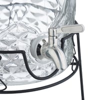 Dozator de băuturi Relaxdays cu suport, recipient de 8 l pentru limonadă, robinet și capac din oțel inoxidabil, dozator de apă din sticlă, transparent 6