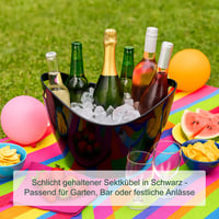 Relaxdays posuda za led s ručkama, 8 l, hladnjak za boce, za pjenušac i vino, plastična, crna 3