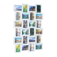 Relaxdays okvir za 24 fotografije, 10x15 cm, zidni kolaž za fotografije, 59x86x2,5 cm, bijeli, plastični 1