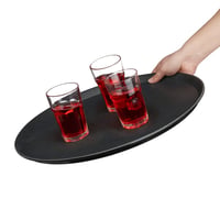 Relaxdays okrúhly servírovací podnos 2 ks, Ø 45 cm, protišmykový povrch, čašnícky podnos do gastronómie, čierny 6