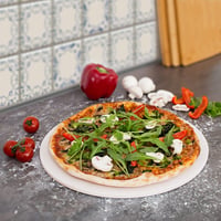Relaxdays Okrúhly kameň na pizzu z kordieritu, priemer 33 cm, hrúbka 1 cm, do rúry aj na gril, na pečenie chrumkavej pizze a chleba, béžová 2