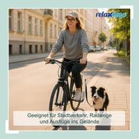 Lesă pentru bicicletă Relaxdays, tijă pentru câine atașabilă la bicicletă, negru/argintiu 3