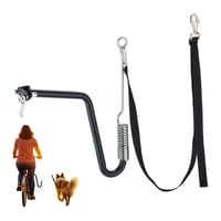 Lesă pentru bicicletă Relaxdays, tijă pentru câine atașabilă la bicicletă, negru/argintiu 1