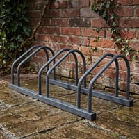 Relaxdays Stojan na bicykle na podlahu a stenu, 3 bicykle, šírka plášťa 65 mm, do garáže, oceľ, antracitová 5