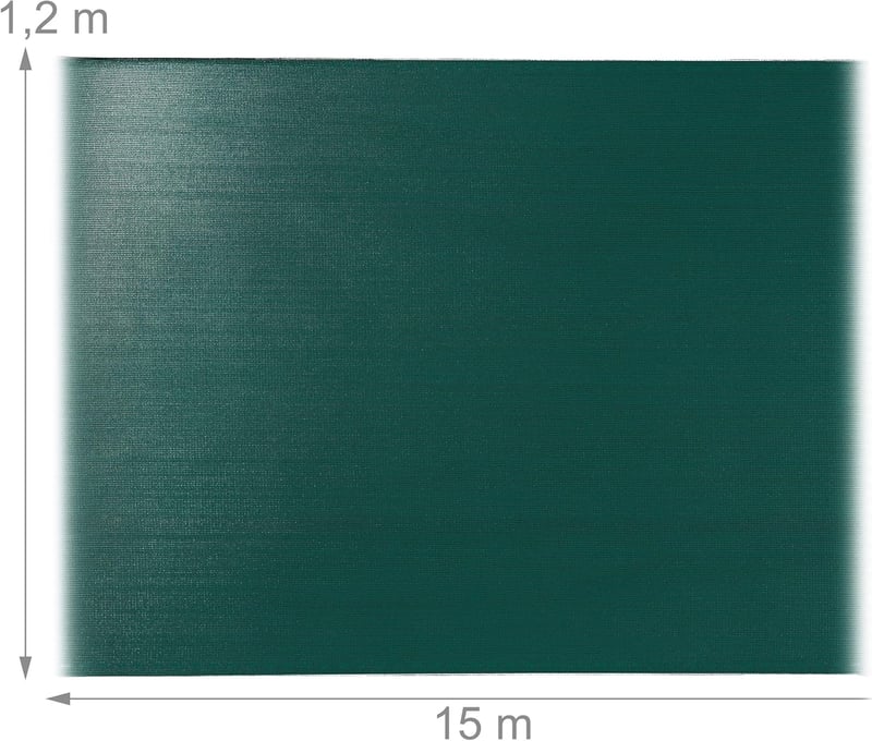Relaxdays Kerítés Takaró Szövet 1,2x15m Zöld HDPE Időjárásálló - 120 x 1500 x 0.1 cm