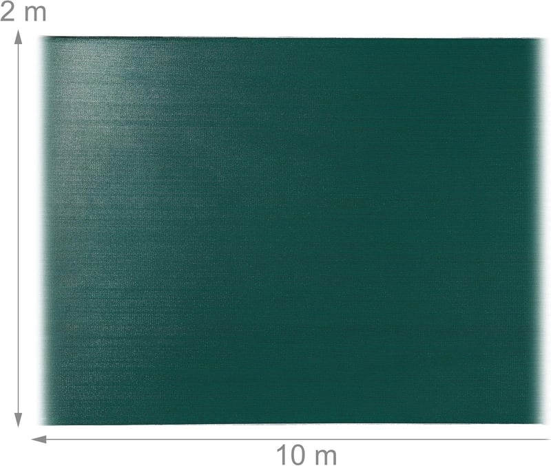 Relaxdays kerítéstakaró zöld HDPE UV-álló szélfogó panelkerítéshez - 2,0 x 10 Meter