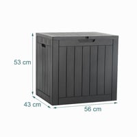 Záhradný úložný box Relaxdays s vankúšom na sedenie a odkladacím priestorom na náradie, 53x56x43 cm, 118 l, odolný voči poveternostným vplyvom, odolný voči UV žiareniu, čierny 4
