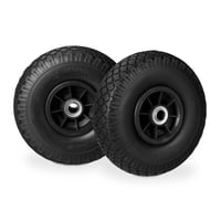 Relaxdays kolesá na ručný vozík, 2 ks, z plnej gumy odolné voči prepichnutiu, 3.00-4 palce, 20 mm os, max. 80 kg, 260x85 mm, čierne 1