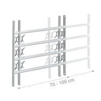 Relaxdays izvlačna rešetka za prozore protiv provale, čelik, 600 x 700-1050 mm, vanjska sigurnosna rešetka, siva 6