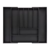 Organizator extensibil pentru tacâmuri Relaxdays, bambus, 5 x 33,5-49,5 x 44,5 cm, 7-9 compartimente, organizator pentru sertar, negru 10