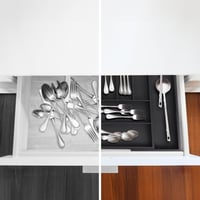 Organizator extensibil pentru tacâmuri Relaxdays, bambus, 5 x 33,5-49,5 x 44,5 cm, 7-9 compartimente, organizator pentru sertar, negru 7
