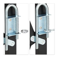 Barieră de siguranță extensibilă pentru câini Relaxdays, până la 96 cm, înălțime 48,5-60 cm, grilaj de siguranță din bambus pentru scări și uși, negru 7