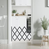 Barieră de siguranță extensibilă pentru câini Relaxdays, până la 96 cm, înălțime 48,5-60 cm, grilaj de siguranță din bambus pentru scări și uși, negru 2