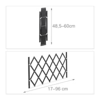 Barieră de siguranță extensibilă pentru câini Relaxdays, până la 96 cm, înălțime 48,5-60 cm, grilaj de siguranță din bambus pentru scări și uși, negru 4