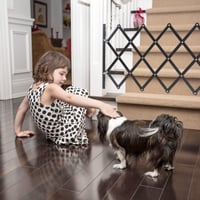 Barieră de siguranță extensibilă pentru câini Relaxdays, până la 96 cm, înălțime 48,5-60 cm, grilaj de siguranță din bambus pentru scări și uși, negru 3