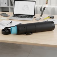 Relaxdays kihúzható posztertartó cső, 80-135 cm, Ø 18,5 cm, A0 méretig, rajzok és poszterek szállításához, fekete 5