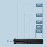 Relaxdays kihúzható posztertartó cső, 80-135 cm, Ø 18,5 cm, A0 méretig, rajzok és poszterek szállításához, fekete 3