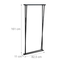 Relaxdays Stand pentru haine extensibil, 139x135x95 cm, 2 bare pentru umerașe, suport metalic pliabil, hol, negru 5