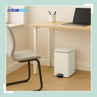 Kuchynský pedálový kôš Relaxdays 20 litrov s vyberateľným vnútorným vedrom a vreckom, železný, béžový 7