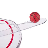 Relaxdays Alkoholová spoločenská hra s basketbalovým košom, 6 pohárikov na shoty, kôš a loptička, na párty, 22,5 x 24 x 44 cm, priehľadná 6