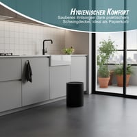 Relaxdays kozmetička kanta za smeće, 6 litara, s poklopcem na ljuljanje, unutarnjom posudom, mat plastika, okrugla kanta za kupaonicu 5