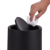 Relaxdays kozmetička kanta za smeće, 6 litara, s poklopcem na ljuljanje, unutarnjom posudom, mat plastika, okrugla kanta za kupaonicu 2