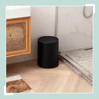 Relaxdays kozmetička kanta za smeće, 6 litara, s poklopcem na ljuljanje, unutarnjom posudom, mat plastika, okrugla kanta za kupaonicu 3