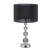 Stolná lampa Relaxdays s krištáľovým dizajnom, objímka E27, čierna — pod objímkou lampy je viditeľná prasklina (stav: pozri 2. obrázok) 3