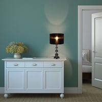 Stolná lampa Relaxdays s krištáľovým dizajnom a tienidlom, objímka E27, čierna, 54x29,5 cm, nočná lampa 2