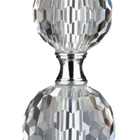 Stolná lampa Relaxdays s krištáľovým dizajnom a tienidlom, objímka E27, čierna, 54x29,5 cm, nočná lampa 6