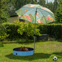 Relaxdays bazen za pse, 20 x 80 cm, sklopivi, s ispusnim ventilom, PVC i MDF, plavi 3