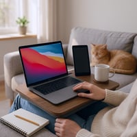 Pernă pentru laptop Relaxdays cu suport pentru telefon, 46 x 35 cm, suport pentru laptop pentru pat și canapea, tăviță pentru genunchi, diverse culori 2