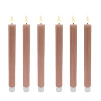 Relaxdays set LED svijeća, 6 komada, 25 x 2 cm, staroroze, dekorativne svijeće bez plamena 1