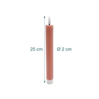 Relaxdays set LED svijeća, 6 komada, 25 x 2 cm, staroroze, dekorativne svijeće bez plamena 4