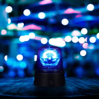 Relaxdays Set 2 Lămpi LED Rotative Albastre, Reflector Rotativ, Lumină de Petrecere, Aniversare, Funcționare cu Baterii, Albastru 3