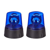Relaxdays Set 2 Lămpi LED Rotative Albastre, Reflector Rotativ, Lumină de Petrecere, Aniversare, Funcționare cu Baterii, Albastru 1
