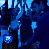 Relaxdays Set 2 Lămpi LED Rotative Albastre, Reflector Rotativ, Lumină de Petrecere, Aniversare, Funcționare cu Baterii, Albastru 2