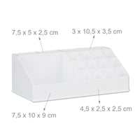 Relaxdays organizér na mejkap so zásuvkami, stohovateľný úložný box na kozmetiku a šperky, akryl, biely, 14 x 24 x 30 cm 5