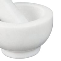 Relaxdays mramorový mažiar s tĺčikom, na korenie a bylinky, brúsený kameň, priemer 10 cm, 120 ml, biely 6