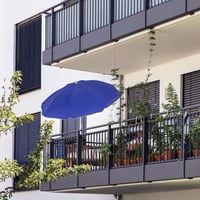 Relaxdays suncobran, promjer 160 cm, nagibni, podesiv po visini, UV zaštita, s torbom, za plažu i balkon, plavi 5