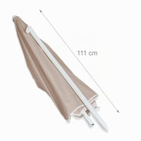 Relaxdays suncobran, Ø 180 cm, podesiv po visini, nagibni, balkonski suncobran, okrugli, poliester, čelik, suncobran za plažu, bež 5