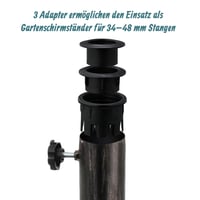 Relaxdays Napernyőtalp 34-48 mm rúdátmérőhöz, Ø 49 cm, Vintage stílus, Fekete/Bronz 5