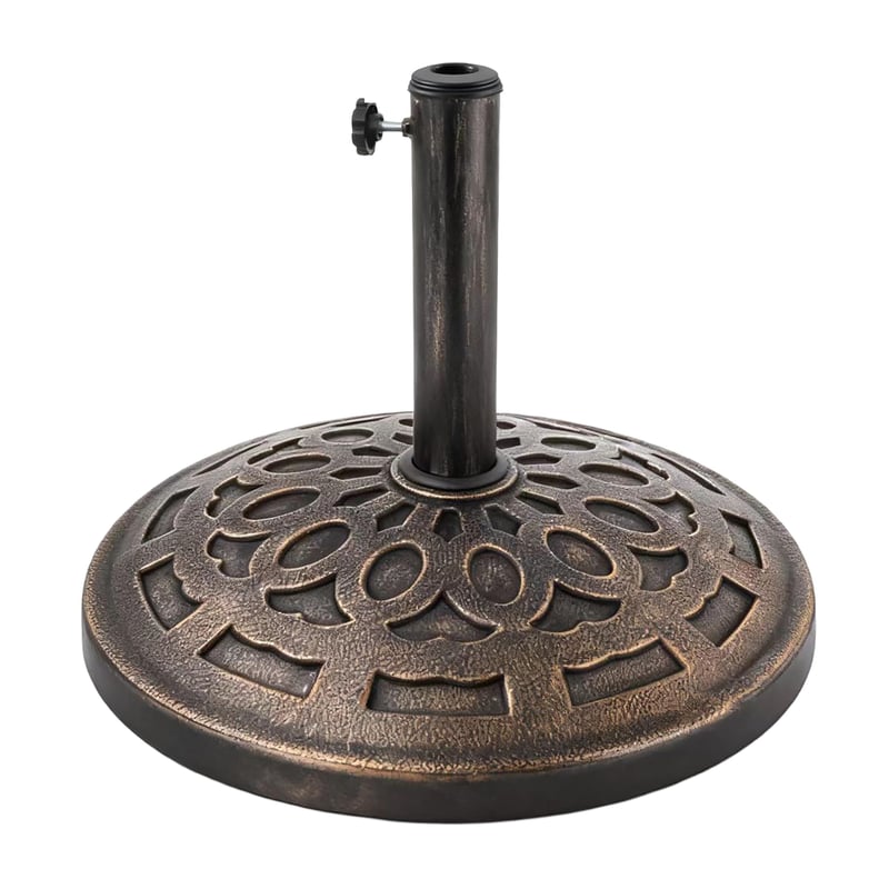 Relaxdays Napernyőtalp 34-48 mm rúdátmérőhöz, Ø 49 cm, Vintage stílus, Fekete/Bronz