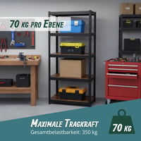 Regálový systém na veľkú záťaž Relaxdays 168x80x40 cm 350 kg 5-policový priemyselný — chýbajú priečne nosníky políc (stav: pozri 2. obrázok) 4
