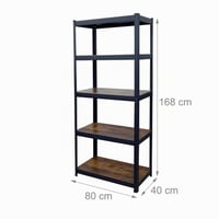 Regálový systém na veľkú záťaž Relaxdays 168x80x40 cm 350 kg 5-policový priemyselný — chýbajú priečne nosníky políc (stav: pozri 2. obrázok) 6