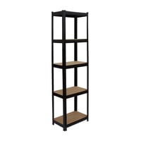 Raft metalic pentru sarcini grele Relaxdays, 180x50x30 cm, 875 kg, 5 niveluri, raft de depozitare pentru pivniță, sistem modular, negru/maro 1
