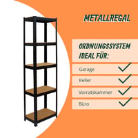Raft metalic pentru sarcini grele Relaxdays, 180x50x30 cm, 875 kg, 5 niveluri, raft de depozitare pentru pivniță, sistem modular, negru/maro 6
